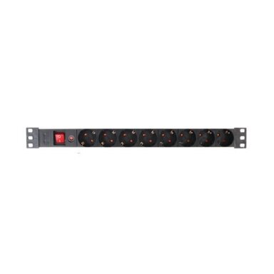 1U maitinimo panelė 8x220V su mygtuku (ilgiklis)