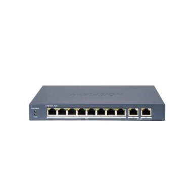 DS-3E0310P-E/M(B), 10-port switch (8 PoE, 2 uplinks), Hikvision