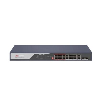 DS-3E0318P-E(C), 18 portų komutatorius (16 PoE, 2 Uplink), Hikvision DS-3E0318P-E(C), 18 portų komutatorius (16 PoE, 2 Uplink), Hikvision