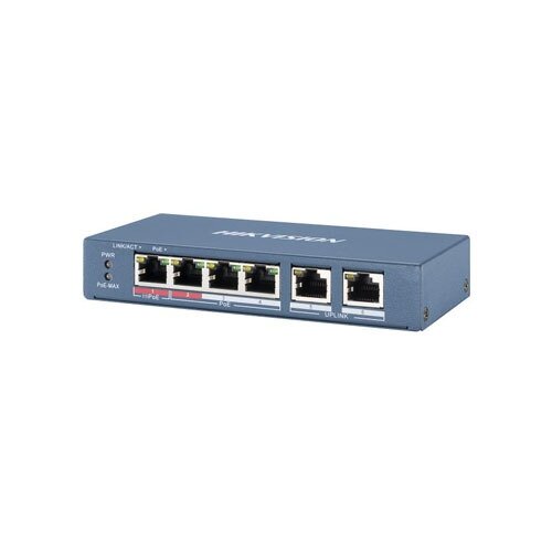 DS-3E0106HP-E, 6 portų komutatorius (4 PoE, 2 Uplink), Hikvision DS-3E0106HP-E, 6 portų komutatorius (4 PoE, 2 Uplink), Hikvision