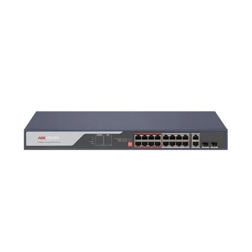 DS-3E0318P-E(C), 18 portų komutatorius (16 PoE, 2 Uplink), Hikvision