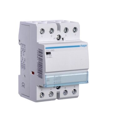 ESC440 Contactor 4P 40A 230V AC 4NO 3 modules HAGER ESC440 Contactor 4P 40A 230V AC 4NO 3 modules HAGER