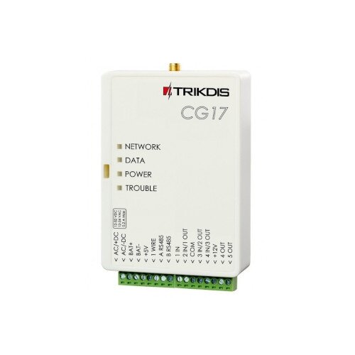 G17F, 4G communicator for fire control panels with antenna, White, TRIKDIS