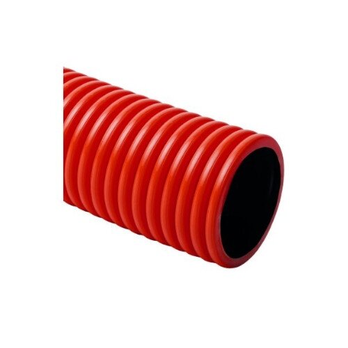 KF09040 Gofruotas vamzdis D40/d32, su viela, RAUDONAS, L-50m, 450N BA