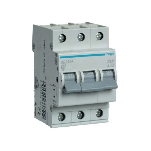 MC332 3P, Hager automatinis jungiklis 32A 3polis C 6kA 400V MC332 3P, Hager automatinis jungiklis 32A 3polis C 6kA 400V