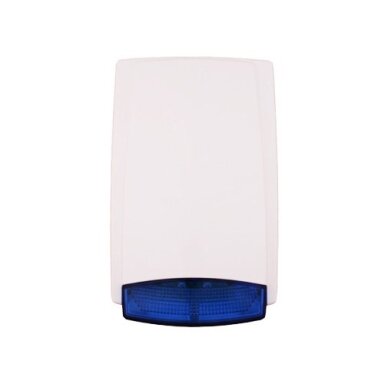 MR 300B, Outdoor Siren with Blue strobe light, WHITE housing