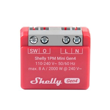 Shelly 1PM Mini Gen4 Smart Switch with power measurement Shelly 1PM Mini Gen4 Smart Switch with power measurement