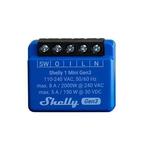 Shelly 1 Mini Gen3, Wi-Fi valdomas išmanusis jungiklis